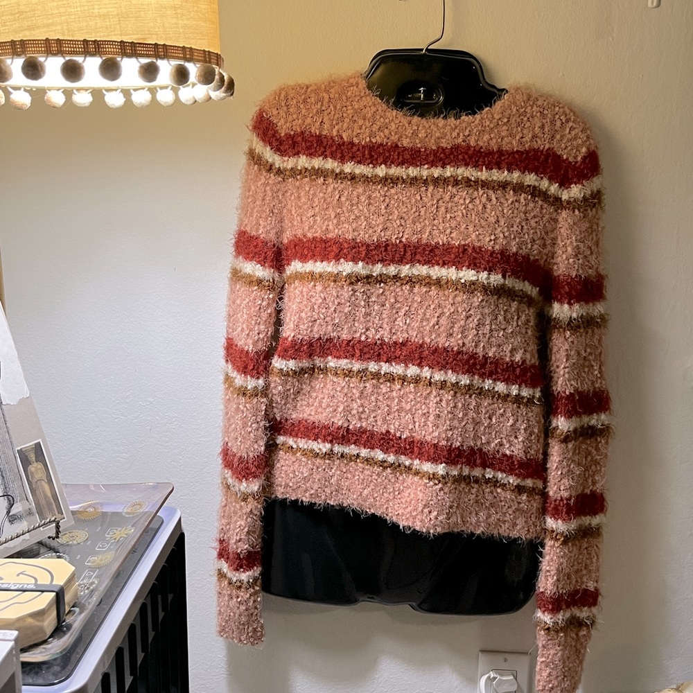 Freshman Fuzzy Knit Stripe Sweater